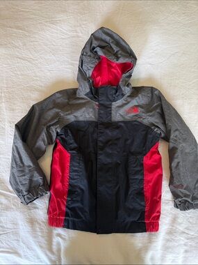 The North Face Toddler Gray, Black & Red Hooded 3-in-1 Jacket / Coat